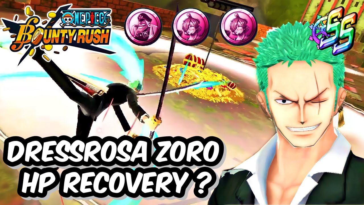 DRESSROSA ZORO WITH HP RECOVERY MEDAL GAMEPLAY ON SS LEAGUE ONE PIECE