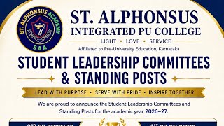 Democracy In Action Student Election 202627 St. Alphonsus Integrated Pu Collegefuture Leaders