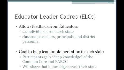 PARCC Webinar Part 2 Educator Leader Cadres