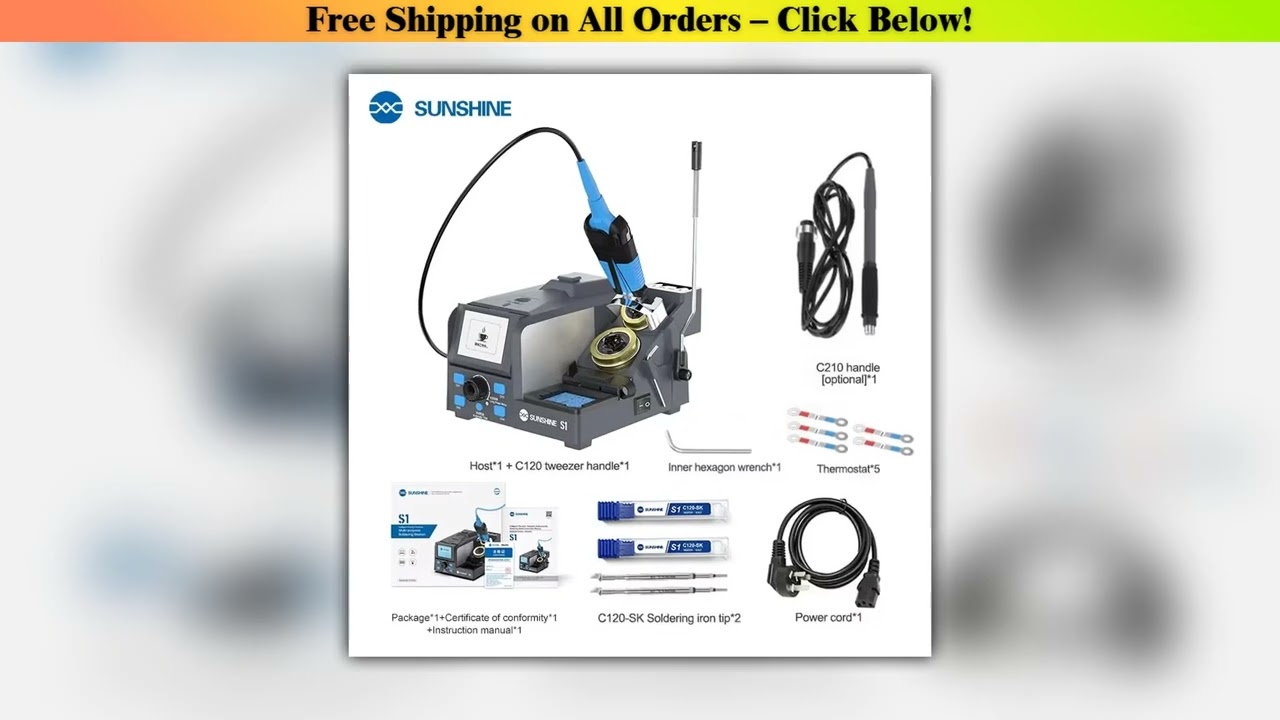 SUNSHINE S1 Precision Tweezers Multi-purpose Soldering Station Smart Color Screen