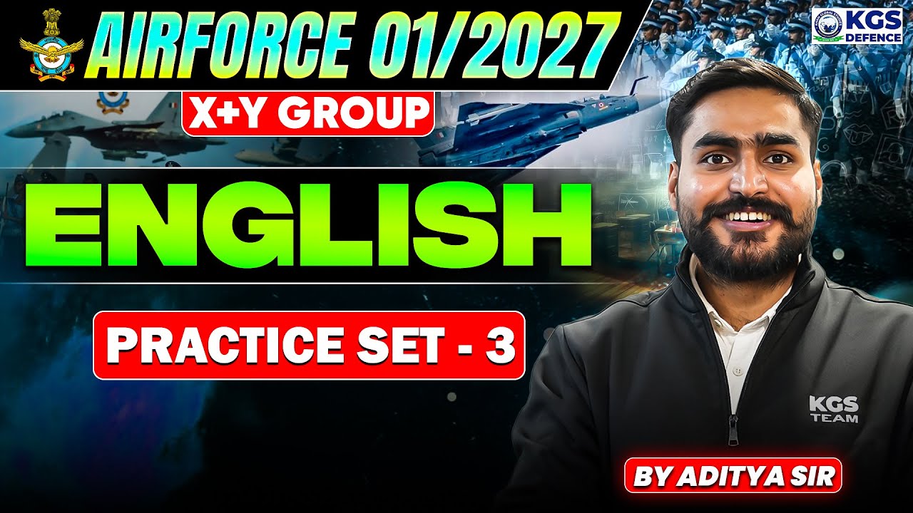 Airoforce 01/2027 X+Y Group | English Practice Set-03 | Most Repeated Questions | By Aditya Sir