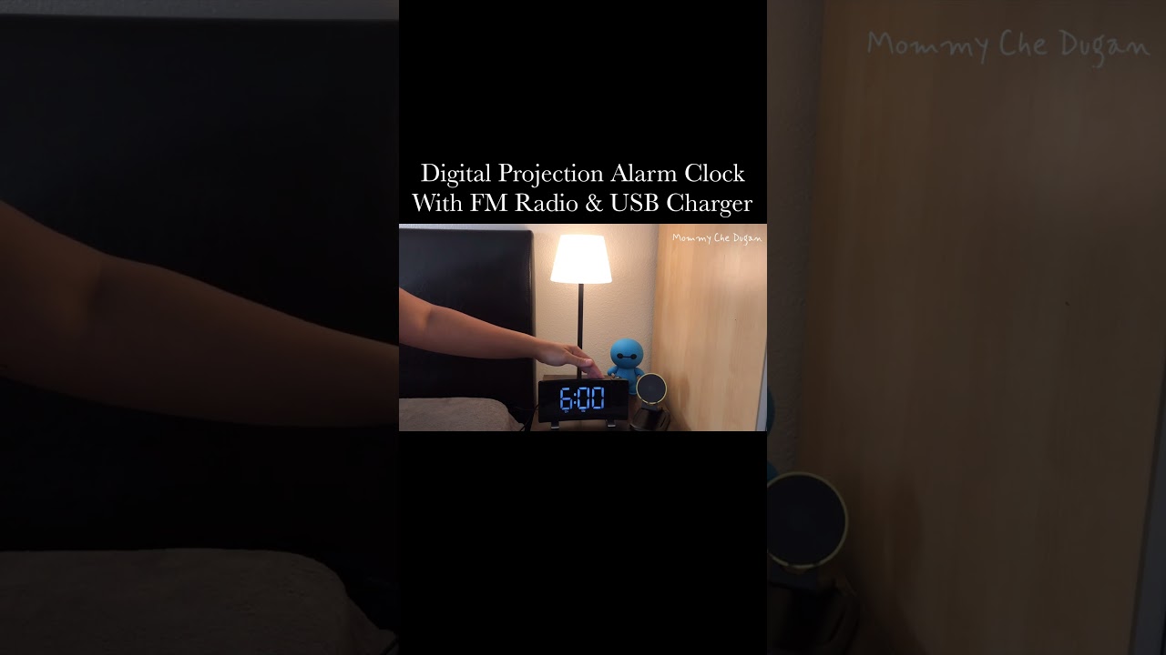 Digital Projection Alarm Clock FM Radio Clock with USB Charger