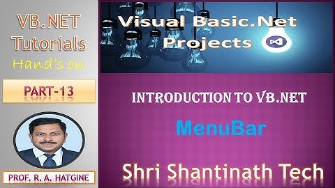 Implementation of Menu Bar in VB NET