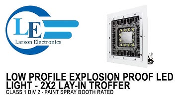 Low Profile Explosion Proof LED Light - 2x2 Lay-In Troffer - Class 1 Div 2 - Paint Spray Booth Rated