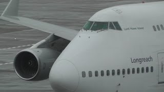 Qantas 747. Pushback. Departure. Vh-Oju