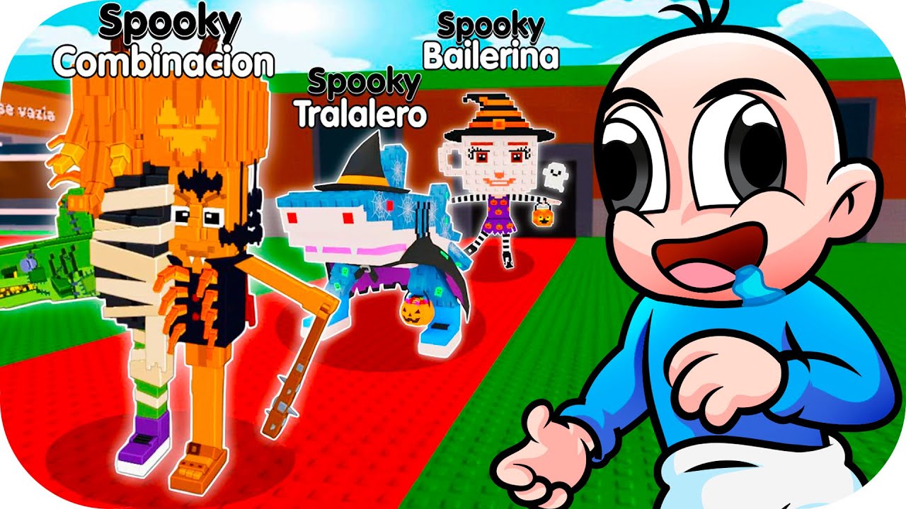 LA SPOOKY COMBINACION Y MAS BRAINROT en ROBA UN BRAINROT 🤣 BEBE NOOB en ROBLOX