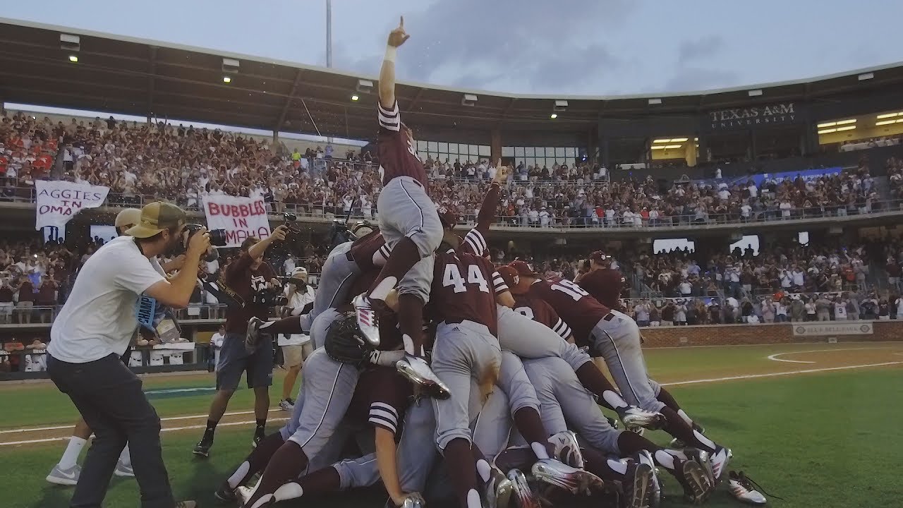 Texas A&M Baseball Final Out Dog Pile 2017 YouTube