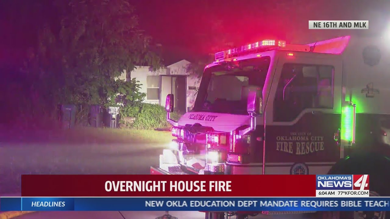 Fire crews knock down house fire in NE Oklahoma City - YouTube