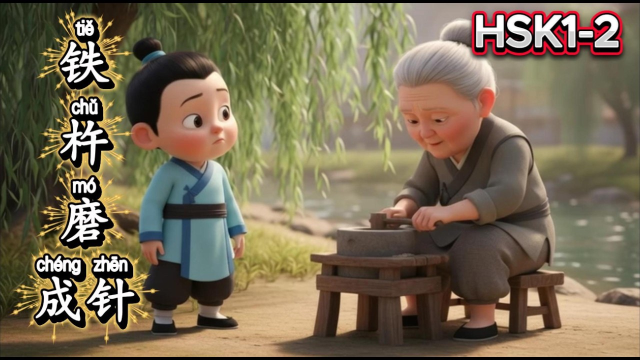 铁杵磨成针 | HSK 1–2 Chinese Story for Beginners | Learn Chinese with Easy Stories