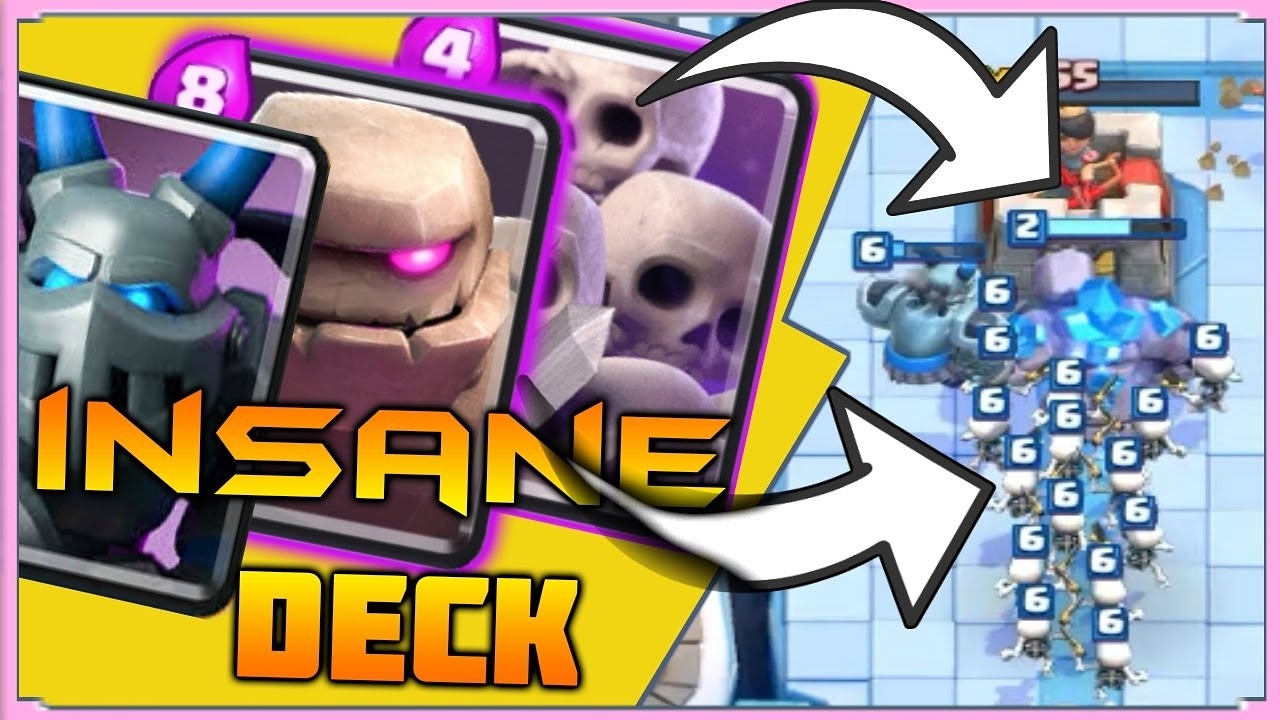 INSANE GOLEM MEGA MINION DECK!| Clash Royale