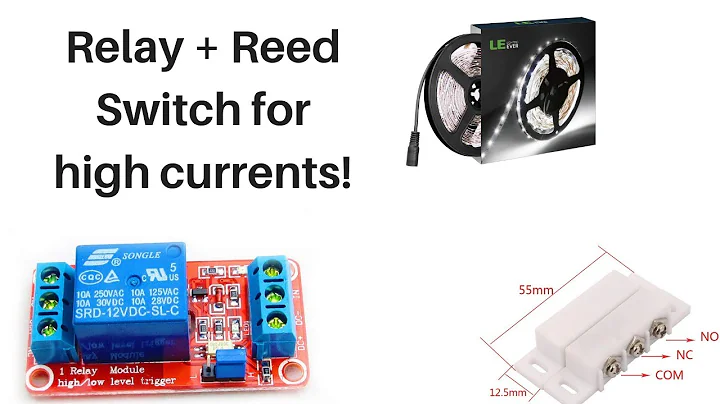 Wire magnetic reed switch with relay for high current