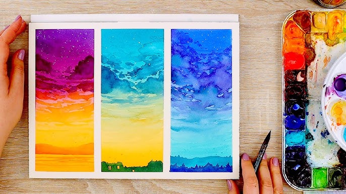 How To Paint A Watercolor Landscape In Just One Color - Doodlewash®