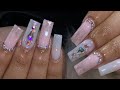 Pink Dior Blinged Nails 💫🤍 | Ombré Nails | Watch Me Work |