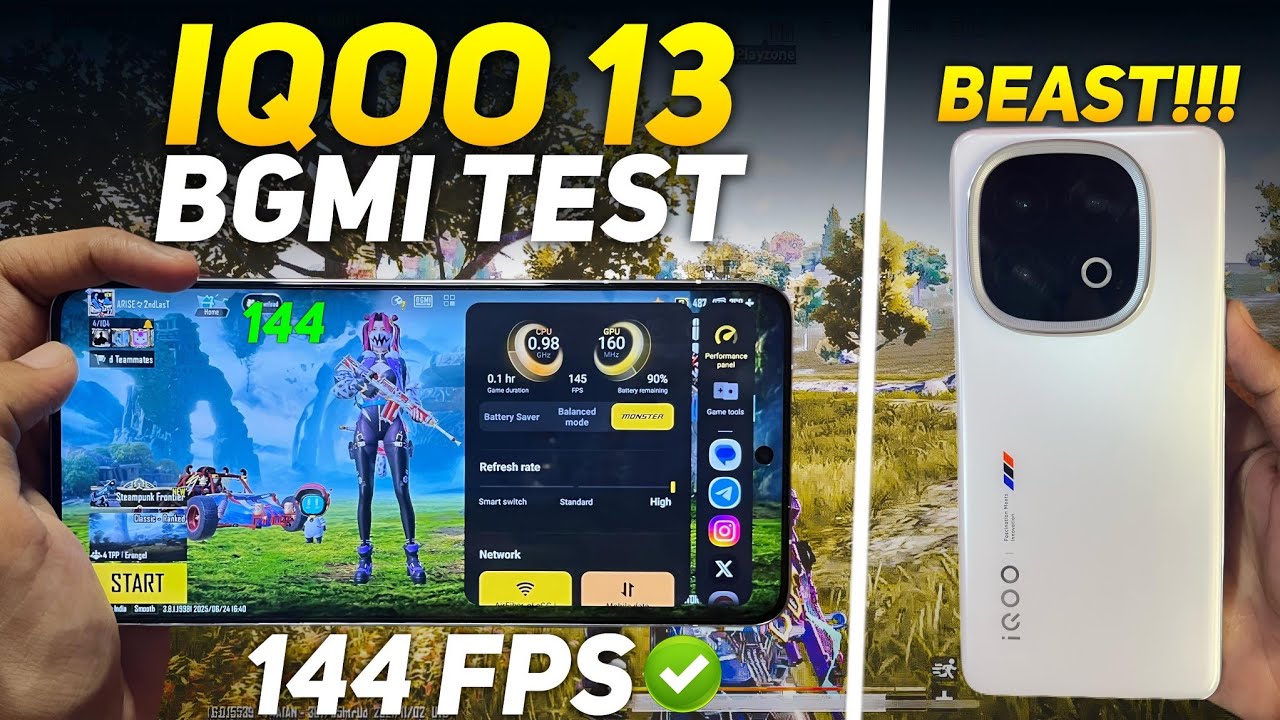 IQOO 13 BGMI TEST 144 FPS WITH FPS METER 🔥 BGMI GAMEPLAY | BEST GAMING ...