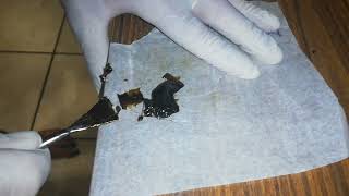 Rosin Collection After Pressing From 37-90 Micron Ice Water Bubble Hash.