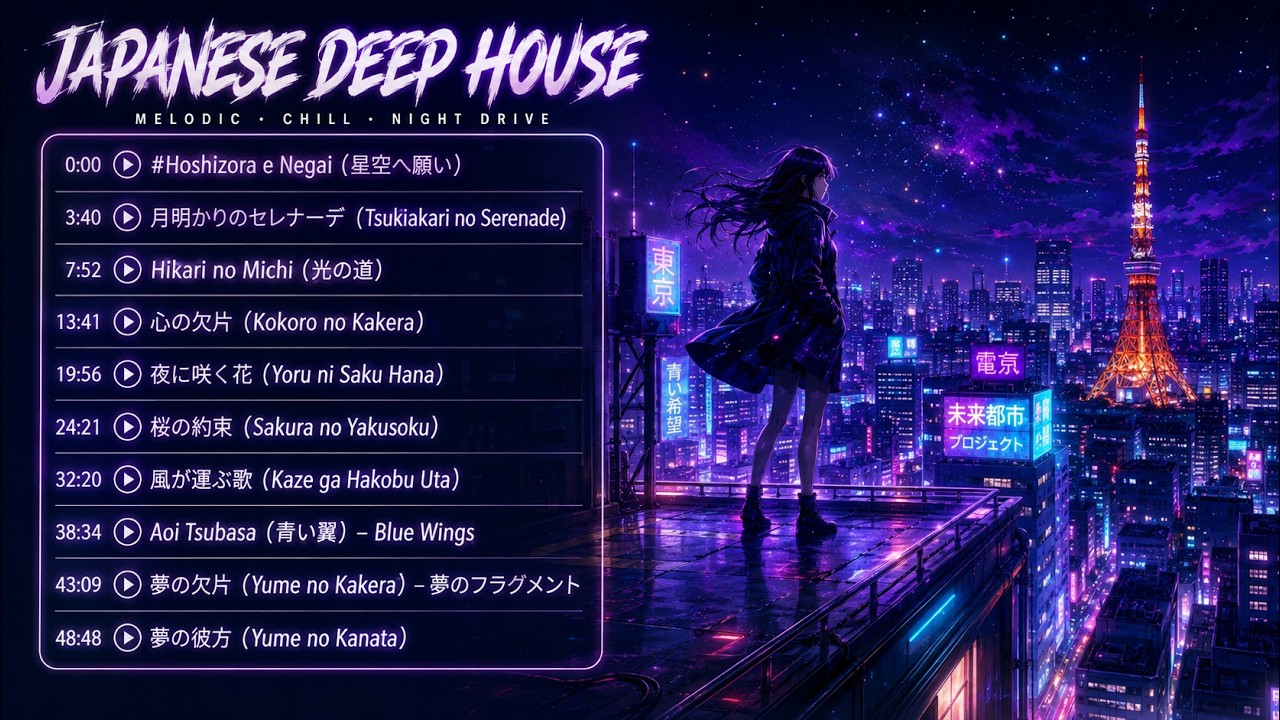 Japanese Deep House 🌌 Tokyo Neon Nights | Melodic Chill & Night