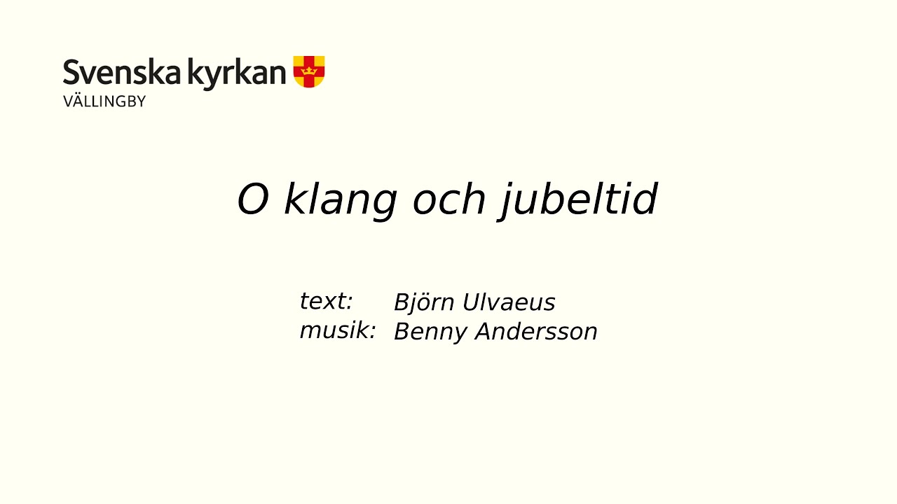 Benny Andersson - O klang och jubeltid - YouTube