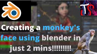 Creating a monkey face using blender in just 2 mins!!!!!! | Blender | Techy Scorp