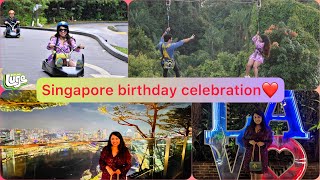 Birthday celebration in Singapore❤️🎉| Singapore Cable Car | Sentosa Island| Marina Bay Sands Lavo🎂