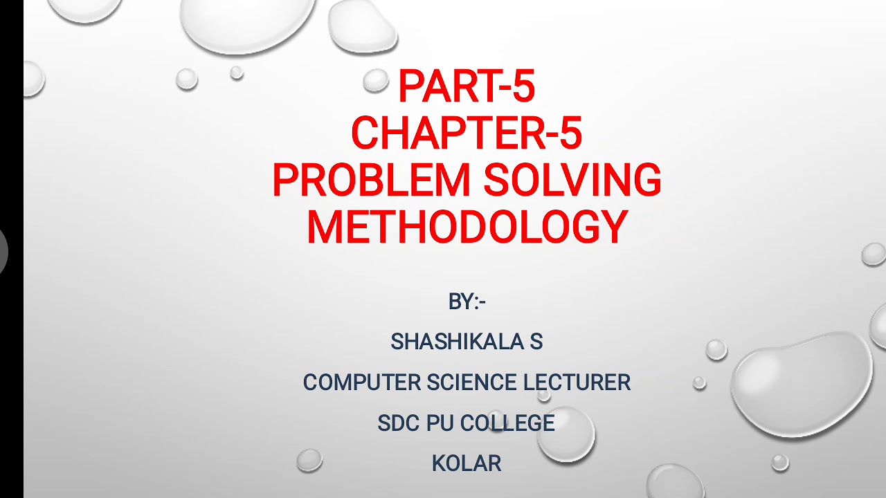 chapter 5 problem solving methodology