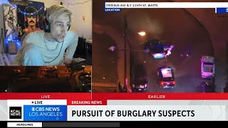 xQc reacts to burglars pulling a 500IQ move against police