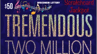 $50 TREMENDOUS TWO MILLION LOTTO SCRATCH OFF TICKET🤞