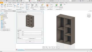 Autodesk Inventor - iLogic Tutorial : Furniture Model Configurator - Bookshelf [Full]