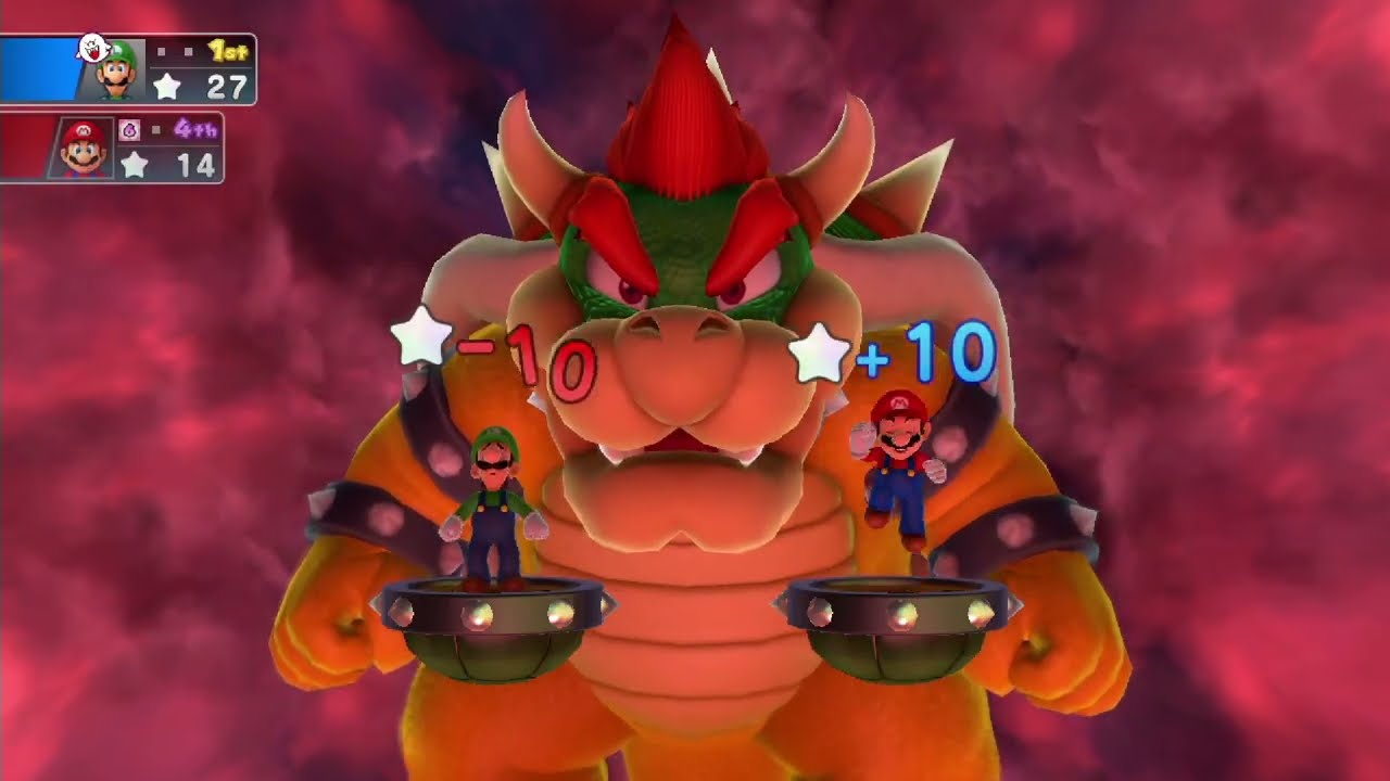 Mario Party 10 - Haunted Trail - Waluigi vs Wario vs Mario vs Luigi