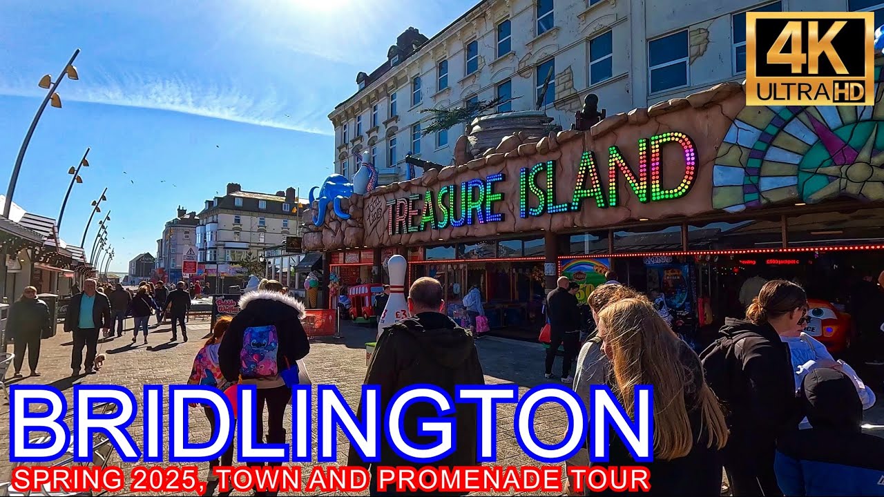 Bridlington, Spring 2025, Town and Promenade walking tour, 4K, #asmr