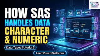 How SAS Handles Data: Character &amp; Numeric Data Types Tutorial 3 #learndreamskill #sas #learning