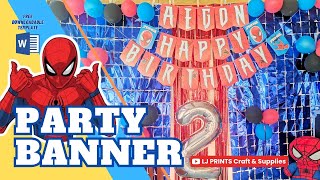 Information Party Banner | Free Template | DIY Print & Craft Tutorials by LJ Prints Guide