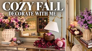 Cozy & Elegant Fall Decorate With Me | Pink, Purple & White Console Table Styling