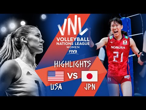 USA vs. Japan - FIVB Volleyball Nations League - Women - Match Highlights, 13/06/2021