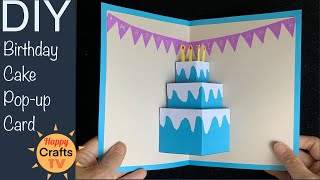 How To Make Birthday Cake Pop Up Cardi Diy Birthday Card Easy Handmade Card