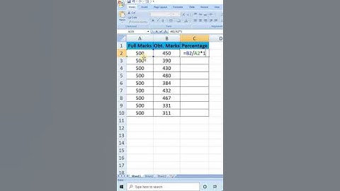 #shorts | #exceltutorial | How To Calculate the Percentage | Calculate Percentage in Excel