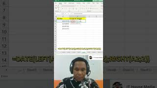 ⭕Mengubah Kode Menjadi Format Tanggal di Excel #shorts #shortsvideo #excel