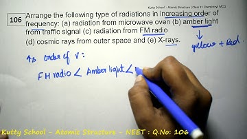 neet chemistry mcq   Atomic Structure  106