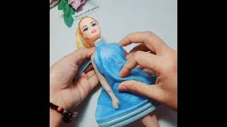 Barbie's Cloth with Mask/No Sew/No Glue#DIY# Hacks#Shorts#BarbieDoll#Dress