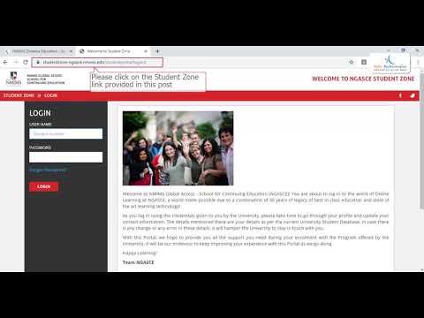 Steps To Login to NMIMS Student Zone from Web Browser