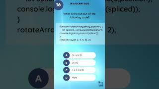 JS Question - 16 | Ans in Description | Subscribe for daily quiz screenshot 5
