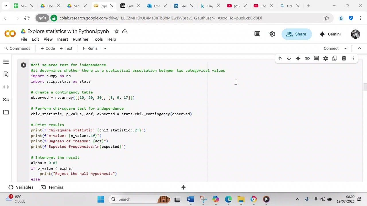Perform a chi square test for independence in Python