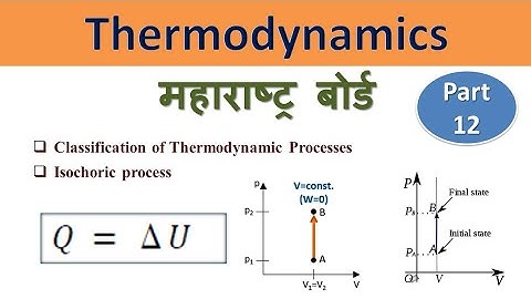 Thermodynamics - 12|Classification of Thermodynamic Processes|Isochoric Process|#dayalsir