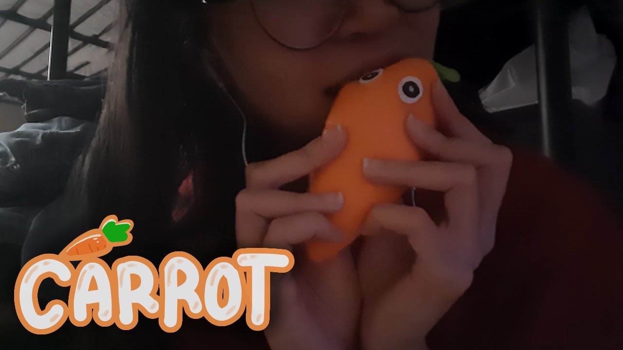 ASMR | Fake Carrot 🥕 (eating, chewing, biting, tapping) NO TALKING
