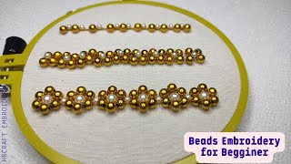 Beads Hand embroidery basic stitches tutorial for beginners || Beads embroidery design || Beads work Beads Hand embroidery basic stitches tutorial for beginners || Beads embroidery design || Beads work