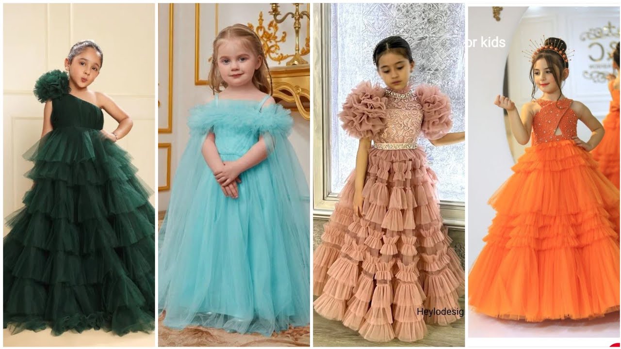 Net fabric gown design for baby girl/  Baby girl net gown design / #kidsnetgown