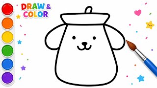 How to Draw ✍️ a Cute Pompompurin Squishmallos |Easy Drawing and Coloring 🎨 for kids 