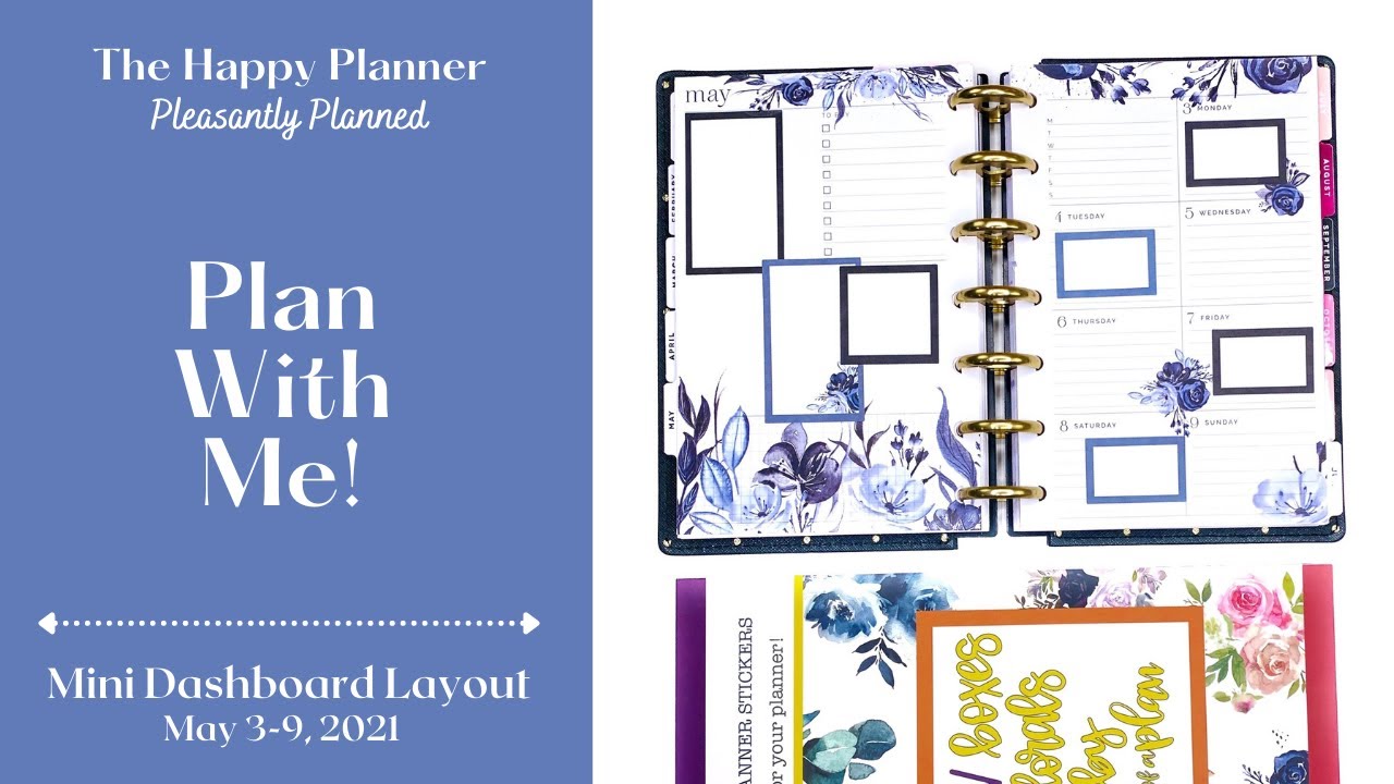Mini Dashboard Layout | Happy Planner | Plan With Me! | May 2021 - YouTube