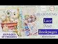 Beautiful pocket with lace and bookpages   10 pages of freebies journaljigsaw