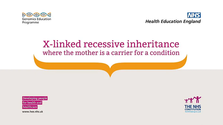 X-linked recessive inheritance - where the mother is a carrier for a condition