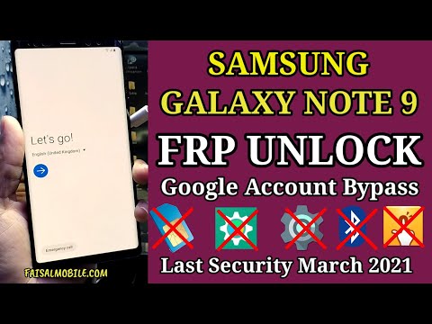 Samsung Galaxy Note 9 FRP Bypass Google Accout Android 10 || All Samsung